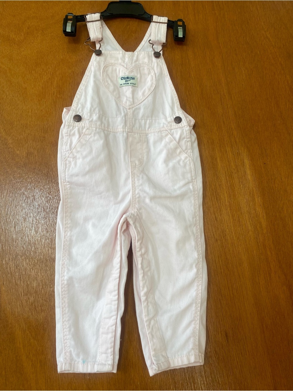 OshKosh B’gosh Baby Pink Overalls 18M Heart Pocket Cotton